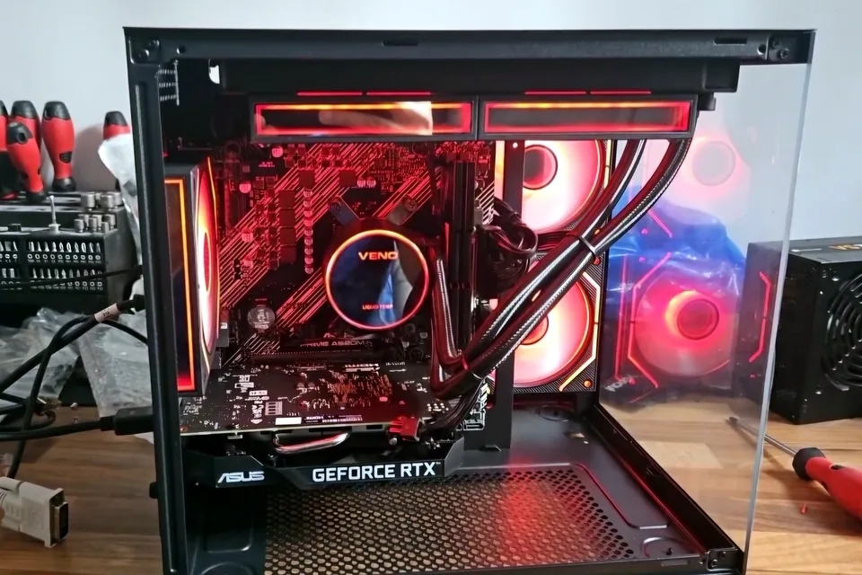Gaming PC being tested for hardware and stability faults in Birmingham
