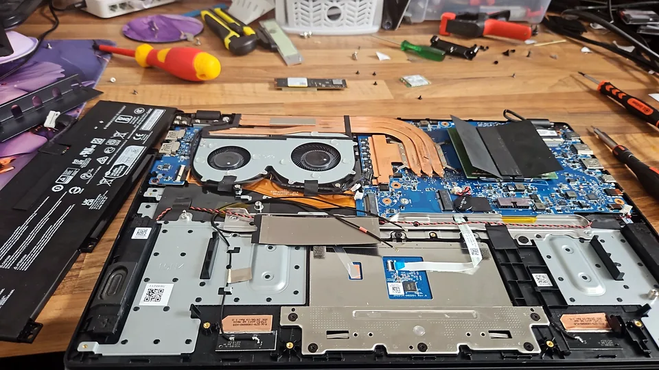 Laptop opened for fault diagnosis at PC Repair Guru Birmingham