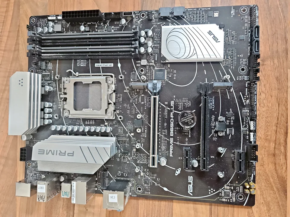 Desktop motherboard removed for board-level diagnosis